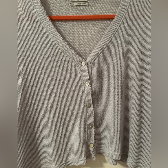 Urban Outfitters Baby Blue Slouchy Button Up Sweater - Picture 3 of 4